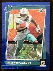 2021 Optic Jaylen Waddle Blue Scope Rookie 208 - Picture 1 of 2