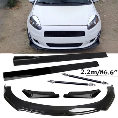 Front Bumper Lip Spoiler Side Skirts Rear Lip Glossy Black For Fiat Abarth Foto 1 de 4