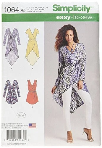 Simplicity 1064 Learn to Sew Summer Tunic Sewing Pattern for Women, Sizes 14-22 - Image 1 of 1