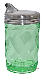 Paden City Rena #154 Line Green Spiral Sugar Shaker - Picture 1 of 10
