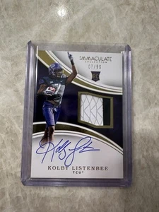 KOLBY LISTENBEE 2016 IMMACULATE COLLEGIATE JERSEY AUTO TCU ROOKIE RC /99 Frogs - Picture 1 of 4