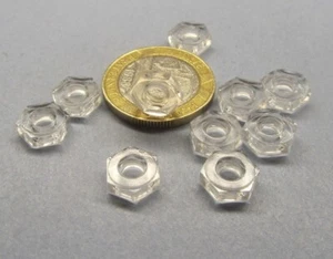Hex Nut, Polycarbonate, 8-32 Thread x 11/32" W x 1/8" H, 20 Pcs - Picture 1 of 12