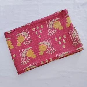 Vintage Patchwork Throw 55 x 85 Hippie Blanket Sofa Decor Bedspread Kantha Quilt - Picture 1 of 7