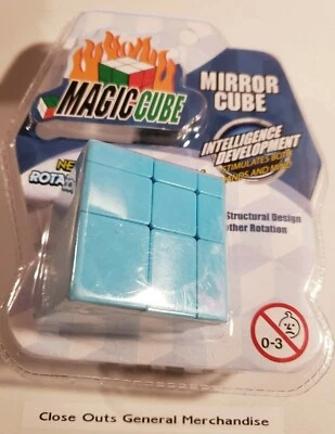  MAGIC CUBE BLUE  MIRROR CUBE 2.5X 2.5 inch NEW SEALED - Image 1 of 4