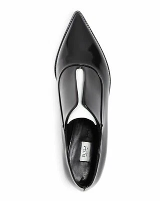 FURLA Dolce Vita Loafer Black patent Leather shoes flats MADE IN ITALY  SIZE 38 - Image 1 of 4