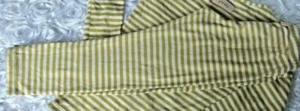 Persnickety Full Length Leggings Size 6 Green & Cream Striped FREE Shipping - Picture 1 of 3