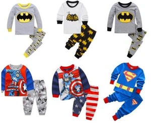 New 2Pcs/Set Kids Boys BATMAN Superman Pyjamas Sleepwear Pajamas Matching 1-8Y  - Picture 1 of 14