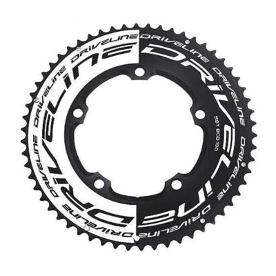 Driveline AL7075 Road Bike Bicycle TT Chainring 58T, BCD 130mm , Black x White - Image 1 of 3