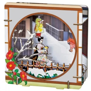 3D puzzle Paper Craft -  Shadowbox Maiko (Snow) - Made In Japan - Picture 1 of 4