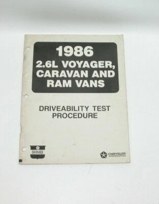 Caravan Ram Van Voyager 1986 2,6 L procedimientos de prueba de conducción manual de reparación #C8 Foto 1 de 3