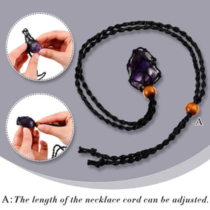Empty Crystal Stone Holder WovenNecklace Rope Cords Pendant Nets DIY Jewelry New - Imagen 1 de 26