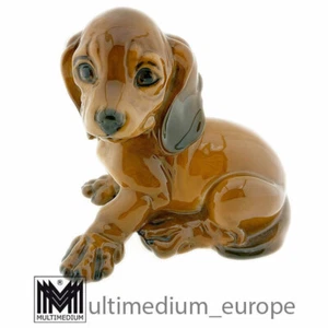 Rosenthal Porzellan Figur Dackel Welpe sitzend Hund Entwurf Küspert - Imagen 1 de 5