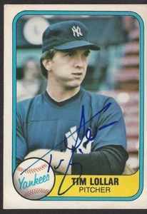 Fleer #108 1981 Tim Lollar autografiado - Yankees de Nueva York - Imagen 1 de 2