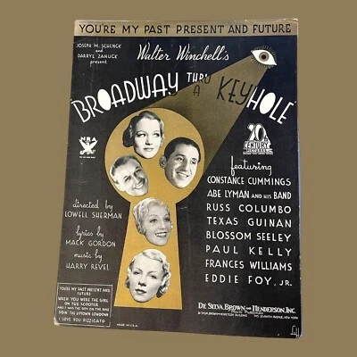 Youre My Past Present And Future Sheet Music 1933 Broadway Thru A Keyhole Waltz - Image 1 of 4