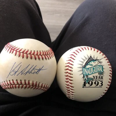 Kurt Abbot Signed & 1993 FLORIDA MARLINS OPENING DAY INAUGURAL Year  Baseball’s - Image 1 of 4