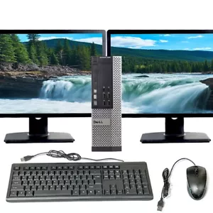 Dell OptiPlex Desktop Computer PC i5 16GB 2TB HD Dual 2x22in LCD Windows 10 Pro - Picture 1 of 7