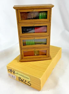 Dollhouse Miniature Reminiscence Oak Barristers Lawyers Bookcase w/ Books, 1:12 - Picture 1 of 5