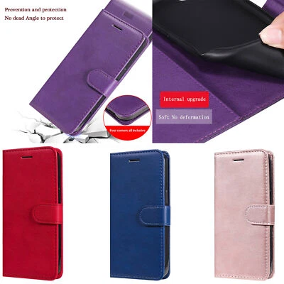 Color Leather Flip Card Wallet Phone Case For Samsung S23 A54 A34 A14 A24 A23E - Image 1 of 4