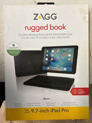 Zagg Rugged Book Pro Wireless Keyboard Case for iPad Pro 9.7" with stand | Black - Image 1 of 4