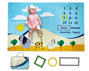 Premium Monthly Milestone Blanket for Girls and Boys. Large 60x40 Inches - Picture 1 of 9