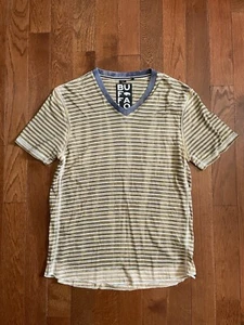 Buffalo David Bitton Shirt Men's Size Medium Stripes Short Sleeve V Neck T-Shirt - Picture 1 of 19