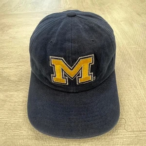 Vintage 90s Michigan Wolverines Snapback Hat Blue Yellow NCAA College Retro - Picture 1 of 5
