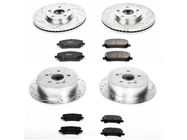 Kit de pastillas de freno y rotor delanteras y traseras para Toyota Highlander SW997BZ 2004-2007 Foto 1 de 1
