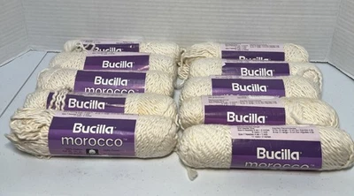 Lote de 10 fios Bucilla Morocco 100% algodão 50g cor creme 2 lote 50269 - Imagem 1 de 3