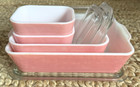 Pyrex Vintage Pink Flamingo Refrigerator Set with Lids 501 501 502 503 Rare