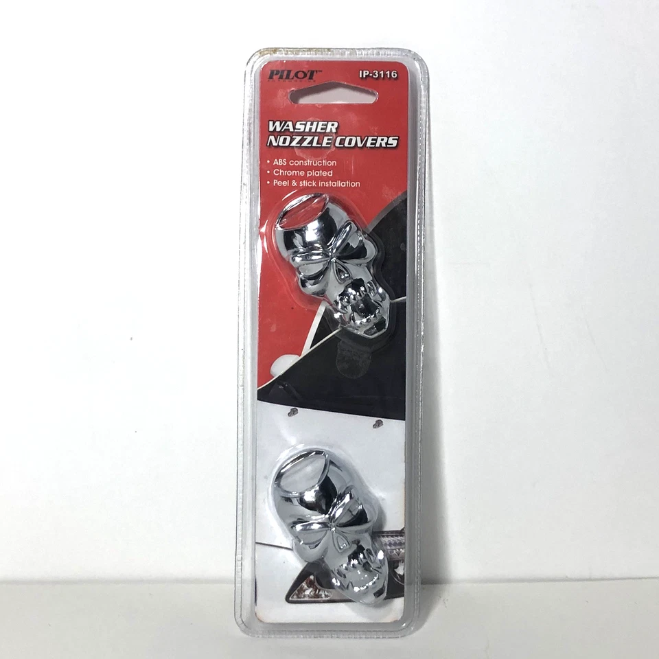 Pilot IP-3116 Chrome Skull Window Sprayer Cover -  2 Piece Set - New & Sealed - Image 1 of 4