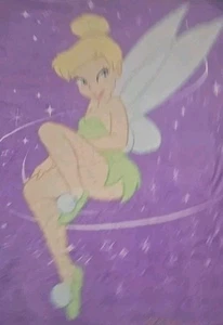 Manta suave vintage Disney Tinkerbell púrpura niños poliéster 46x60 felpa hada - Imagen 1 de 7