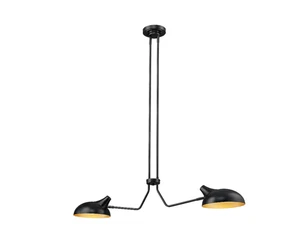 NEW Z-Lite Bellamy 1942-2L-MB 2 -Light Matte Black, Dining, Office, Chandelier - Picture 1 of 9