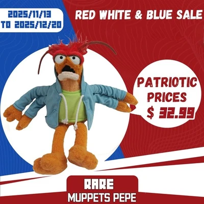 RARE The Muppets Pepe The King Prawn Soft Toy Plush 14 Inches plush toy doll - Image 1 of 4