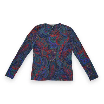 Lauren Ralph Lauren Black Label Women’s Size PM/M Paisley Pattern Long Sleeve - Image 1 of 3