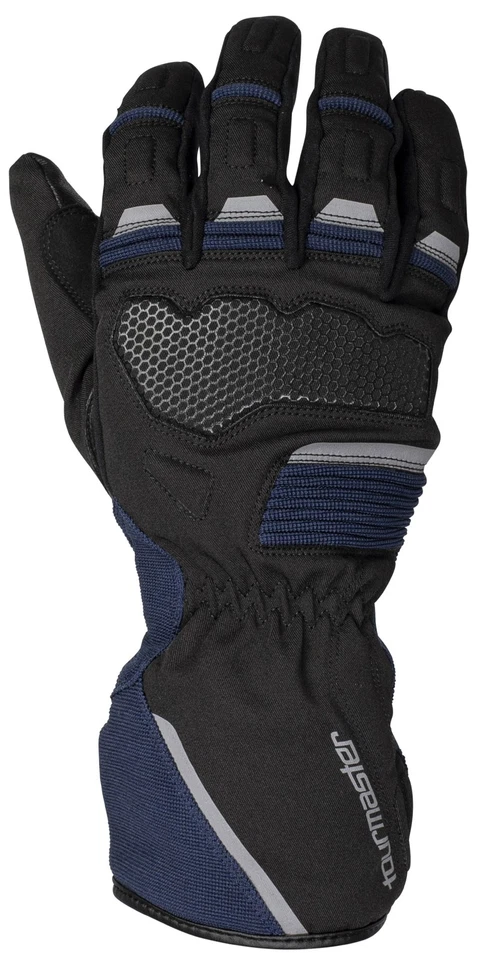 Tourmaster Tour-Tex Mens Waterproof Textile Motorcycle Gloves Navy Blue/Black XS - Image 1 of 1