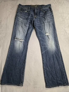 Jeans uomo American Eagle denim blu taglia 36 x 32 taglio stivale originale designer - Foto 1 di 11