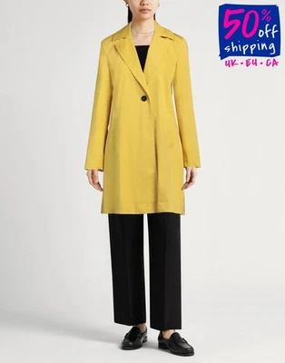 RRP €229 MARELLA Agordo Cappotto IT42 US6 UK10 M Foderato Giallo Monopetto - Immagine 1 di 4