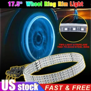 Kits de luces de anillo de rueda LED RGB doble fila de 17,5" APP para camiones coches ATV UTV - Imagen 1 de 17