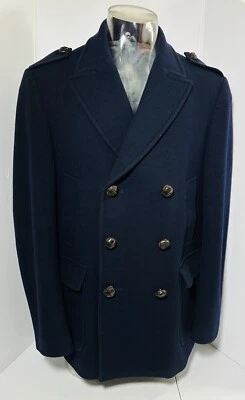 Blazer Gucci Vintage Azul Marino Doble Pecho Cuero Botones/Bolsillos Foto 1 de 4
