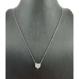 18 Karat Weißgold Diamant Herz Tropfen Damen Halskette 0,50 TCW  - Bild 1 von 7