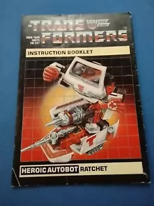 transformers g1 original vintage ratchet instructions manual booklet - Picture 1 of 2