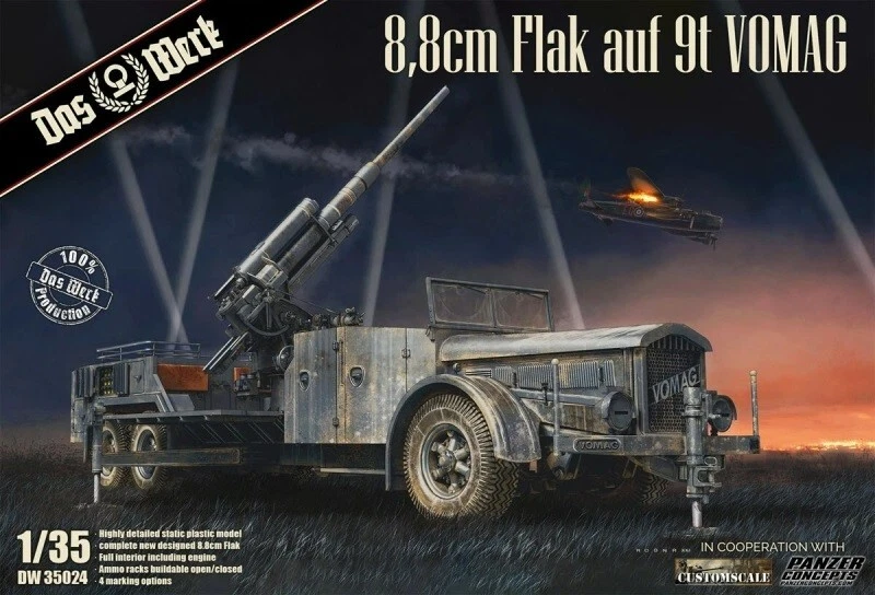 DAS WERK 8.8cm FLAK AUF 9t VOMAG DW35024 SCALA 1:35 - Immagine 1 di 1