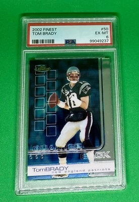 2002 Topps Finest - #50 Tom Brady PSA New England Patriots Michigan Wolverines - Image 1 of 2