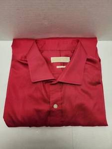 MICHAEL KORS LONG SLEEVE MENS SHIRT 18 34/35 SLEEVE NON IRON REDDISH - Picture 1 of 5