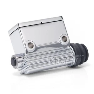 chrome aluminum billet rear master brake cylinder 3/4" bore fits Harley ε - Picture 1 of 9