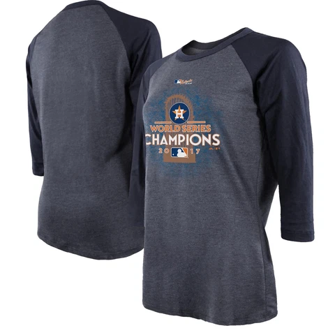Houston Astros Women's Majestic 2017 World Series Champions 3/4 Raglan T-Shirt Cover