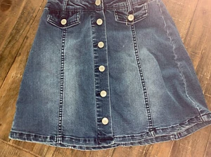 Hot Kiss Women's Sz One Stretch Denim  Button-Up Jean Mini Skirt - Picture 1 of 3