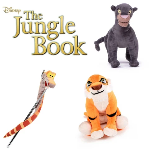 DISNEY JUNGLE BOOK 8" SOFT PLUSH STUFFED TOY BAGHEERA KAA SHERE KAN BALOO LOUIE Cover