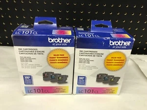 LOTE de 2 Sellados Genuinos Brother LC101CL Paquete de 3 CMY Exp.2021 - Imagen 1 de 1