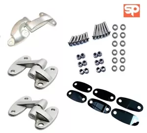Rear Door Hinge Kit & Stainless Fixings for Land Rover Defender 90 110 83-16 - Picture 1 of 1